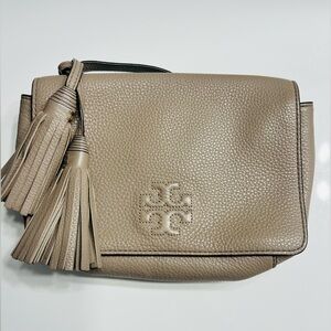 Tory Burch Taupe Leather Crossbody Bag